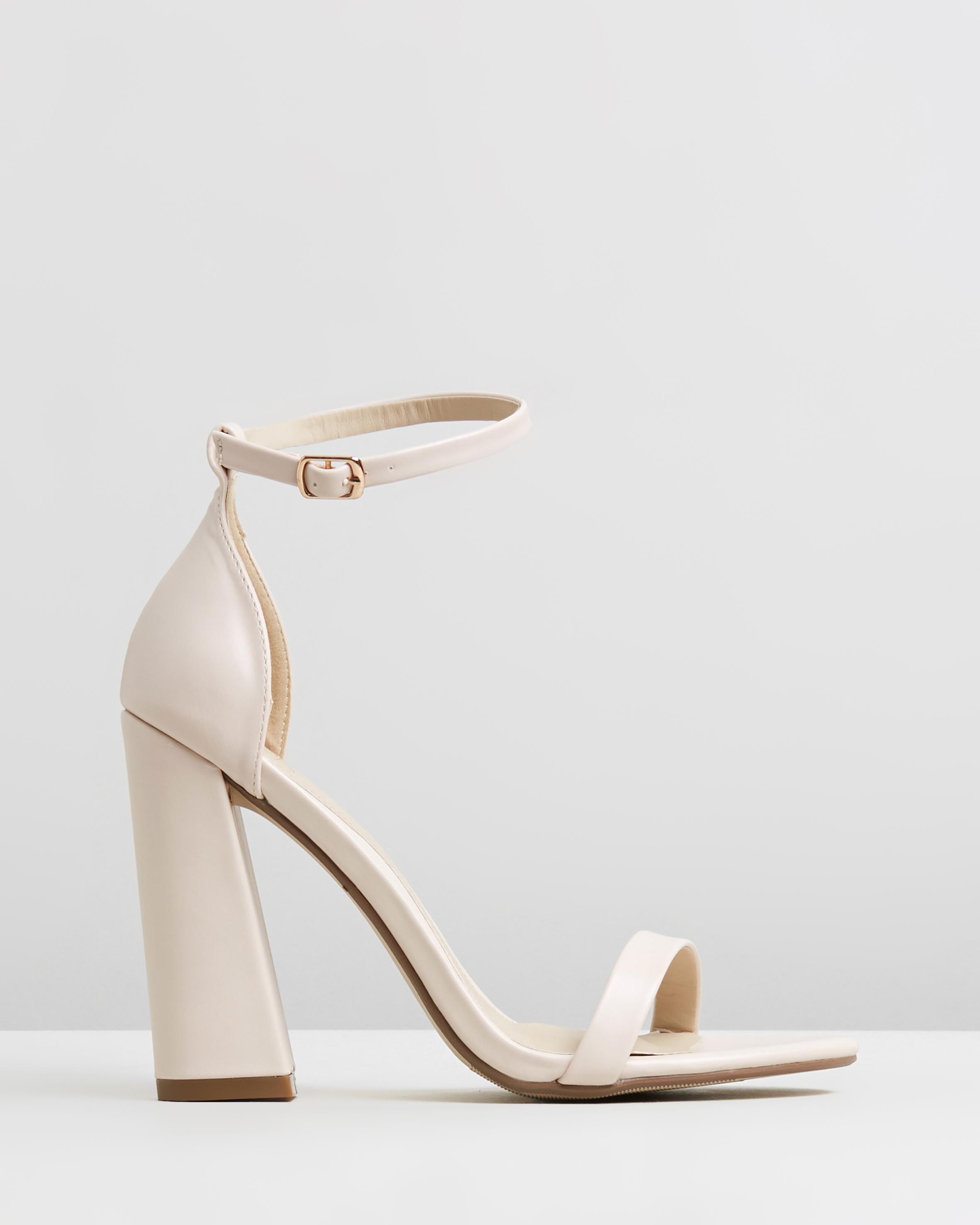 Barely There Flared Heels Nude by Missguided | ShoeSales