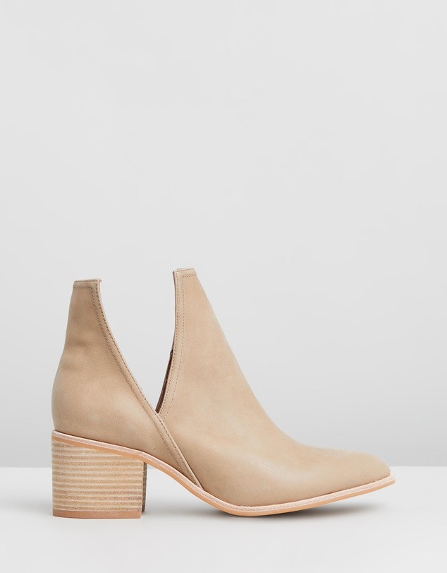 Britt Cut Out Ankle Boots Taupe Leather by Jo Mercer | ShoeSales