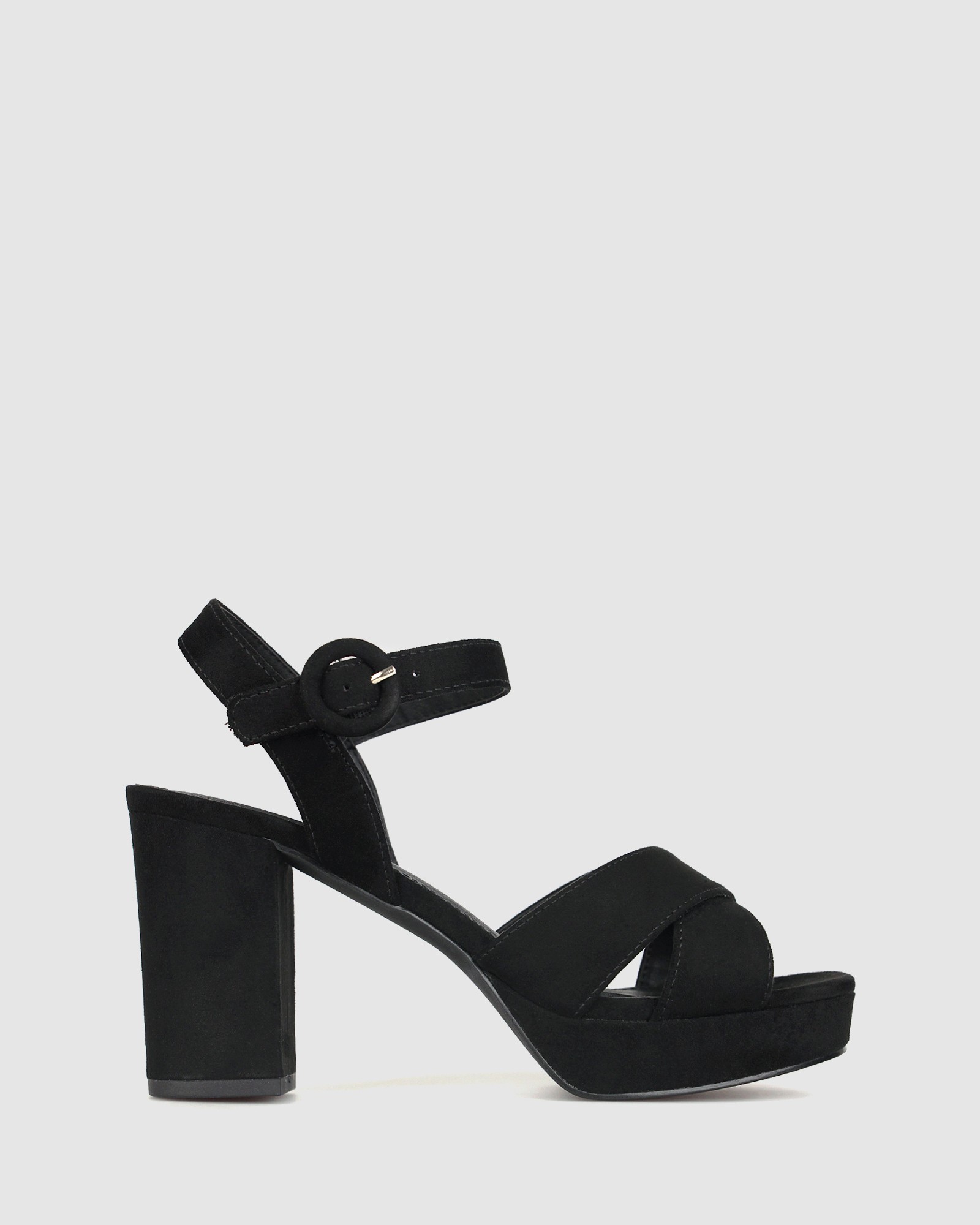 Bronte Platform Sandals Black Micro by Betts | ShoeSales
