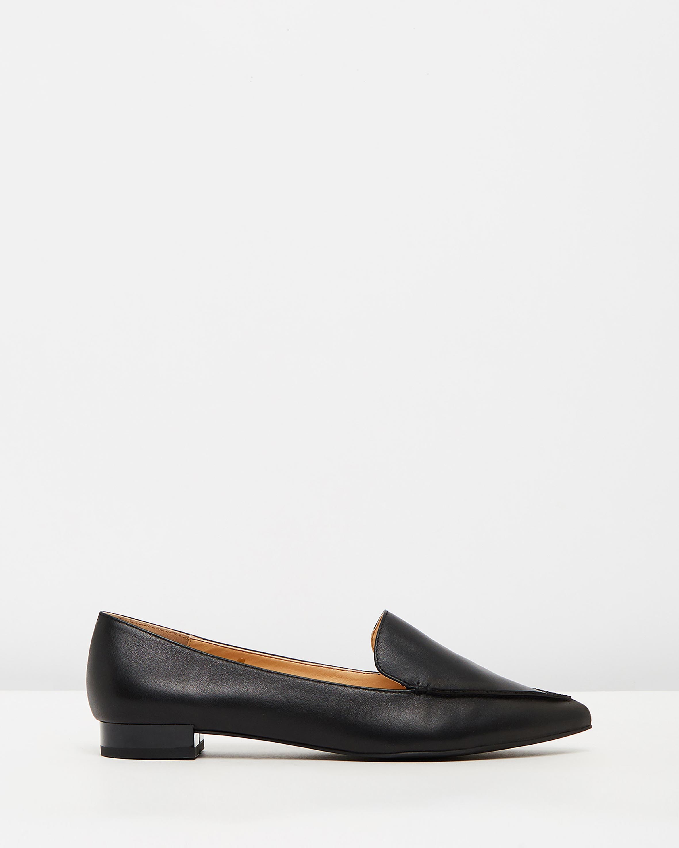 Casey Leather Flats Black Leather by Atmos&Here | ShoeSales