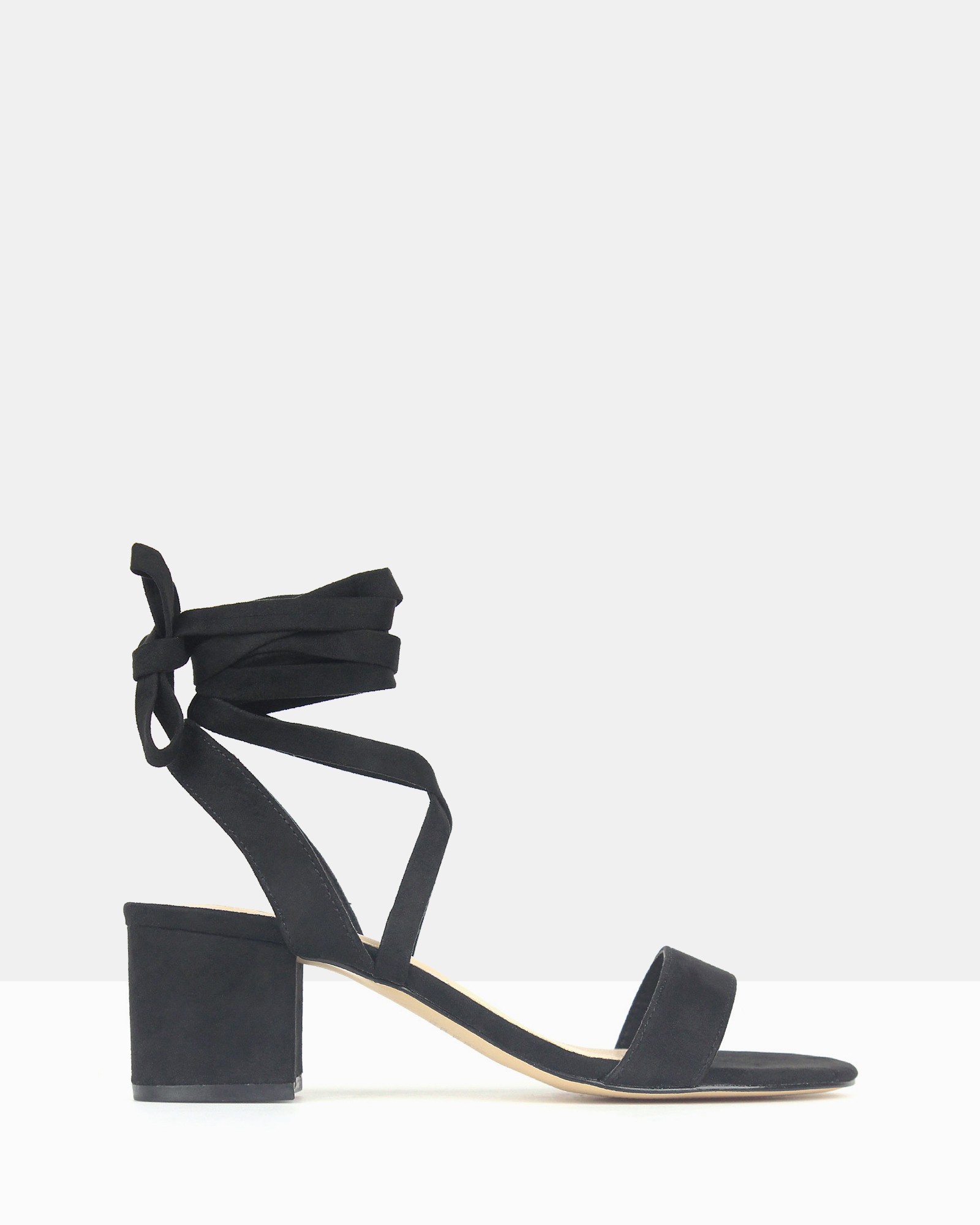 Chyna Lace-Up Block Heel Sandals Black by Betts | ShoeSales