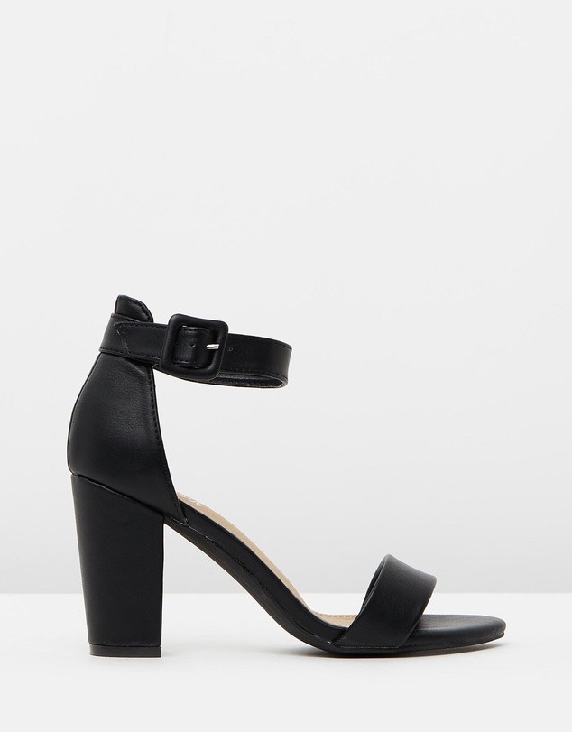 Clara Block Heels Black Smooth by Spurr | ShoeSales