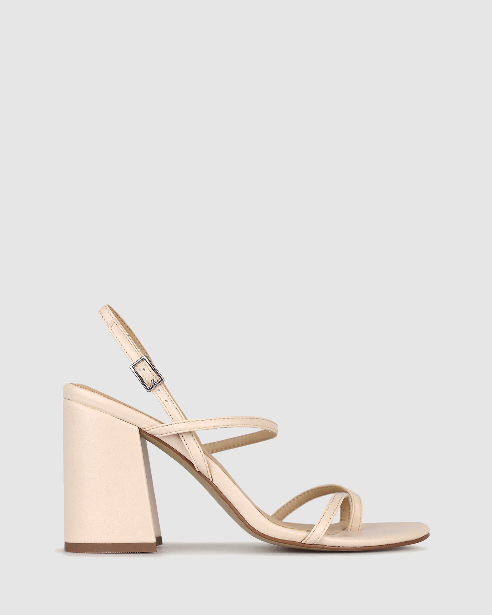 Claudia Strappy Flared Heel Sandals Nude by Betts | ShoeSales