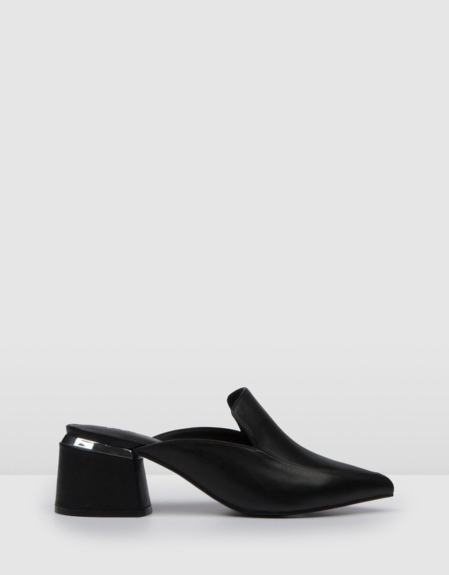 Concur Low Heels Black Leather by Jo Mercer | ShoeSales