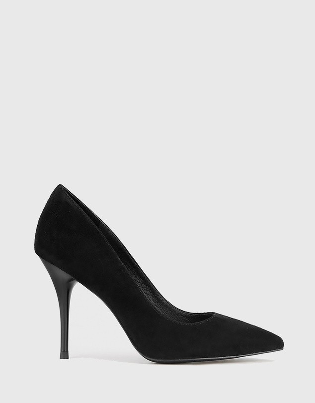 Hughes Pointed Toe Stiletto Heels Black by Wittner | ShoeSales