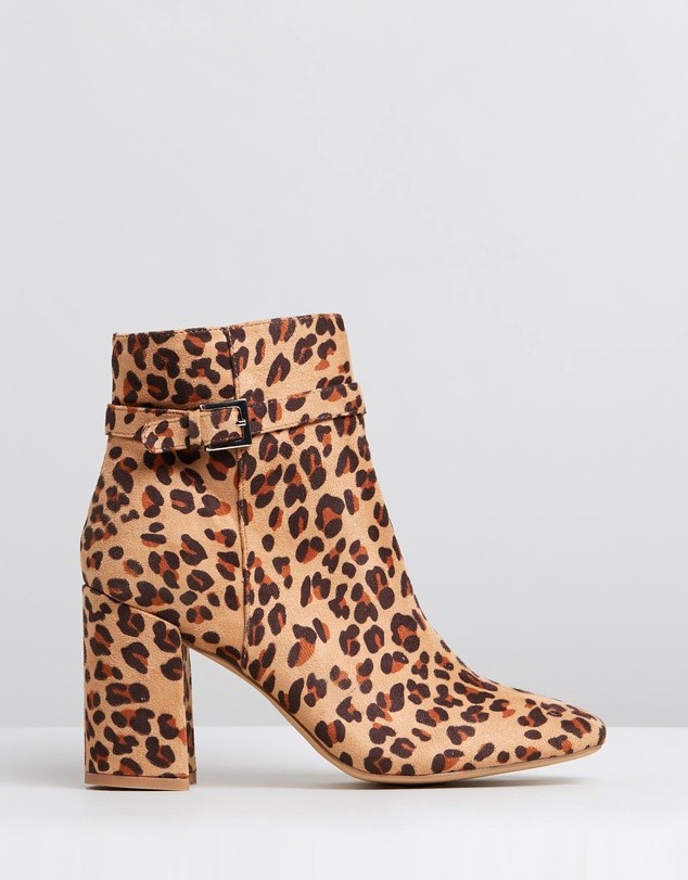 Indianna Ankle Boots Leopard Microsuede by Dazie | ShoeSales