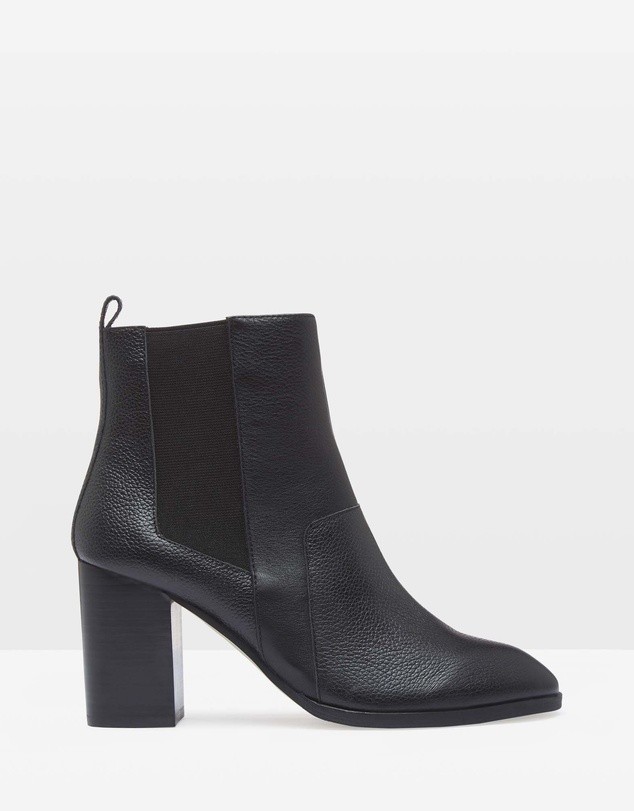 Izzy Textured Leather Ankle Boots Black by Oxford | ShoeSales