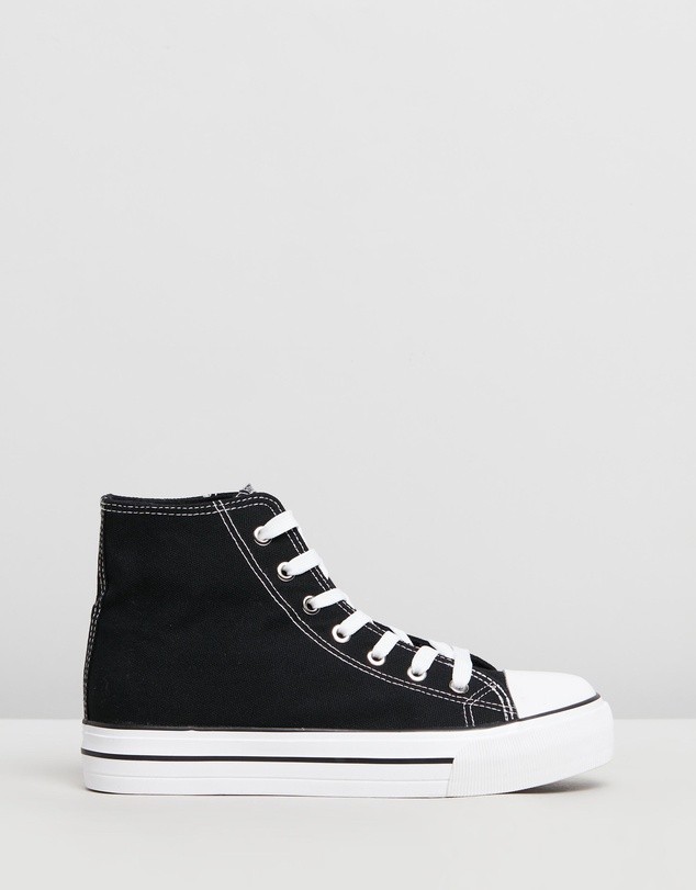 Jemma High Top Sneakers Black Canvas by Rubi | ShoeSales
