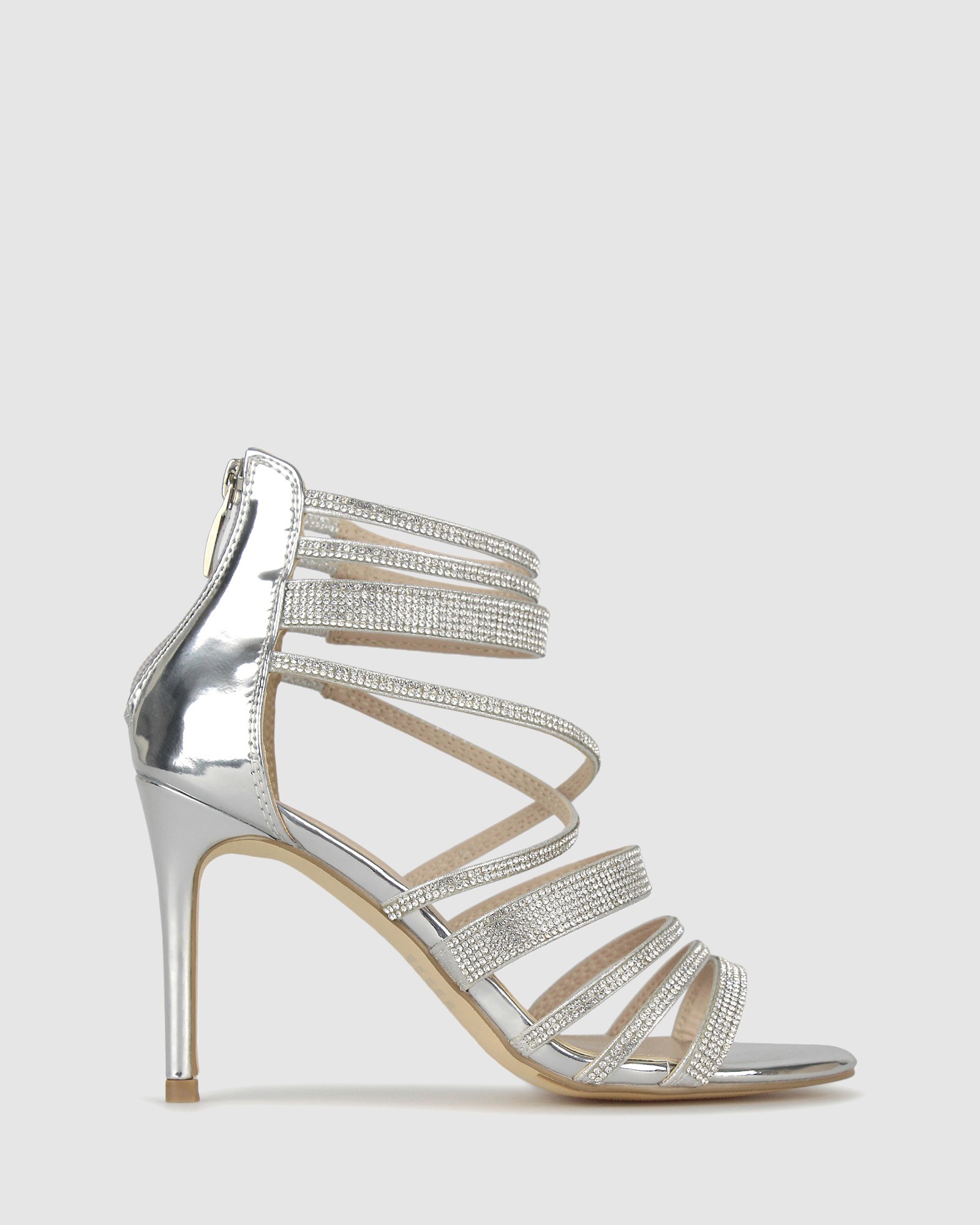 Kandy Diamante Stiletto Sandals Silver by Betts | ShoeSales