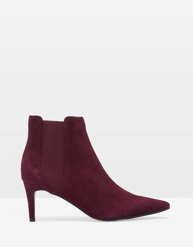 Luella Leather Ankle Boots Wine Red by Oxford | ShoeSales