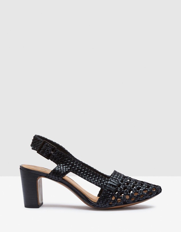 Mabel Leather Woven Shoes Black by Oxford | ShoeSales