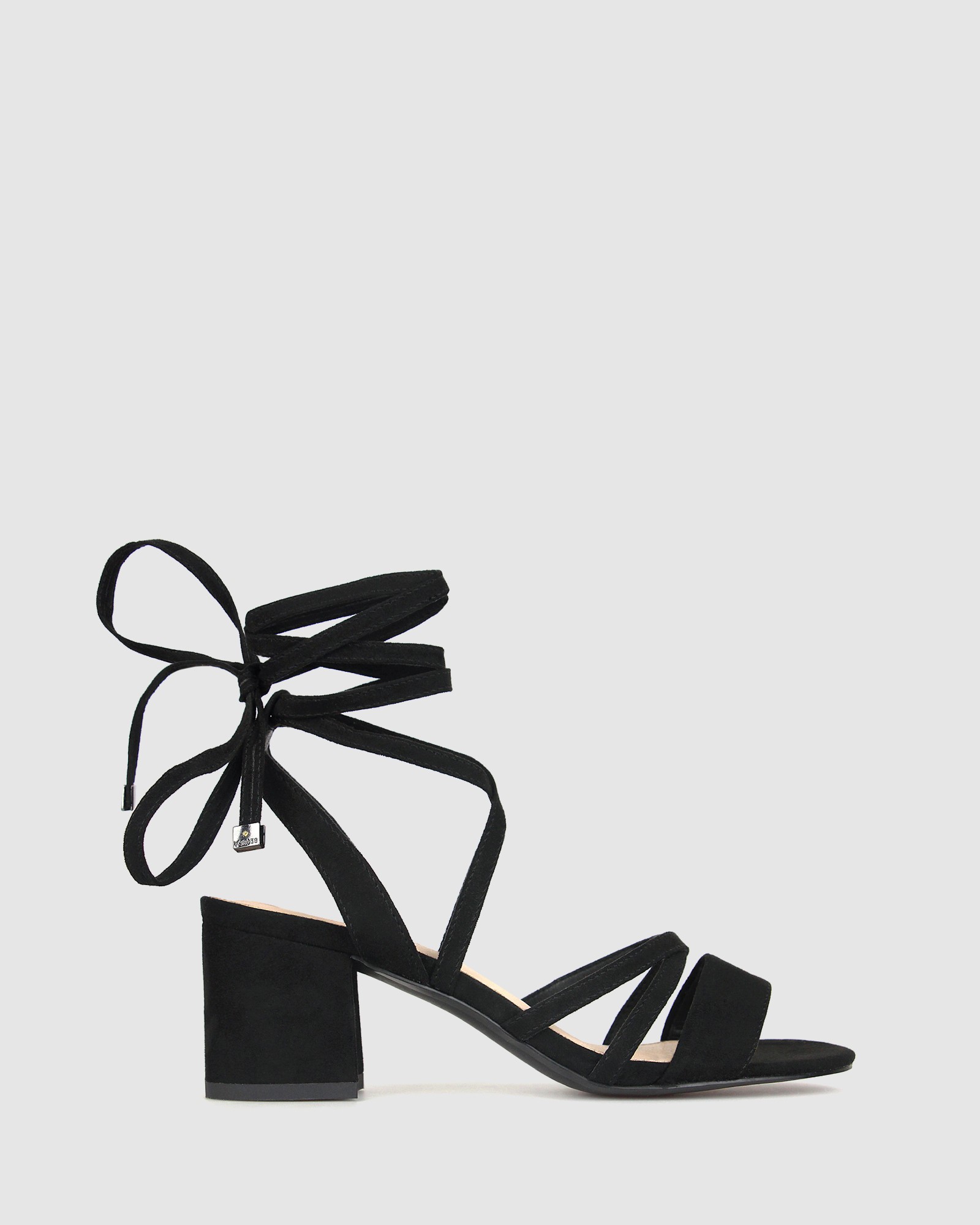 Malone Block Heel Sandals Black Micro by Betts | ShoeSales