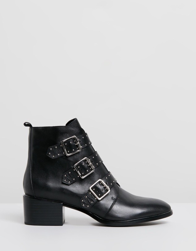 Metro Ankle Boots Black Leather by Jo Mercer | ShoeSales