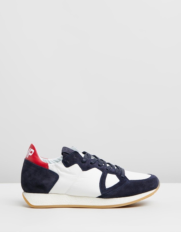 Monaco Sneakers White, Navy and Red by Philippe Model | ShoeSales