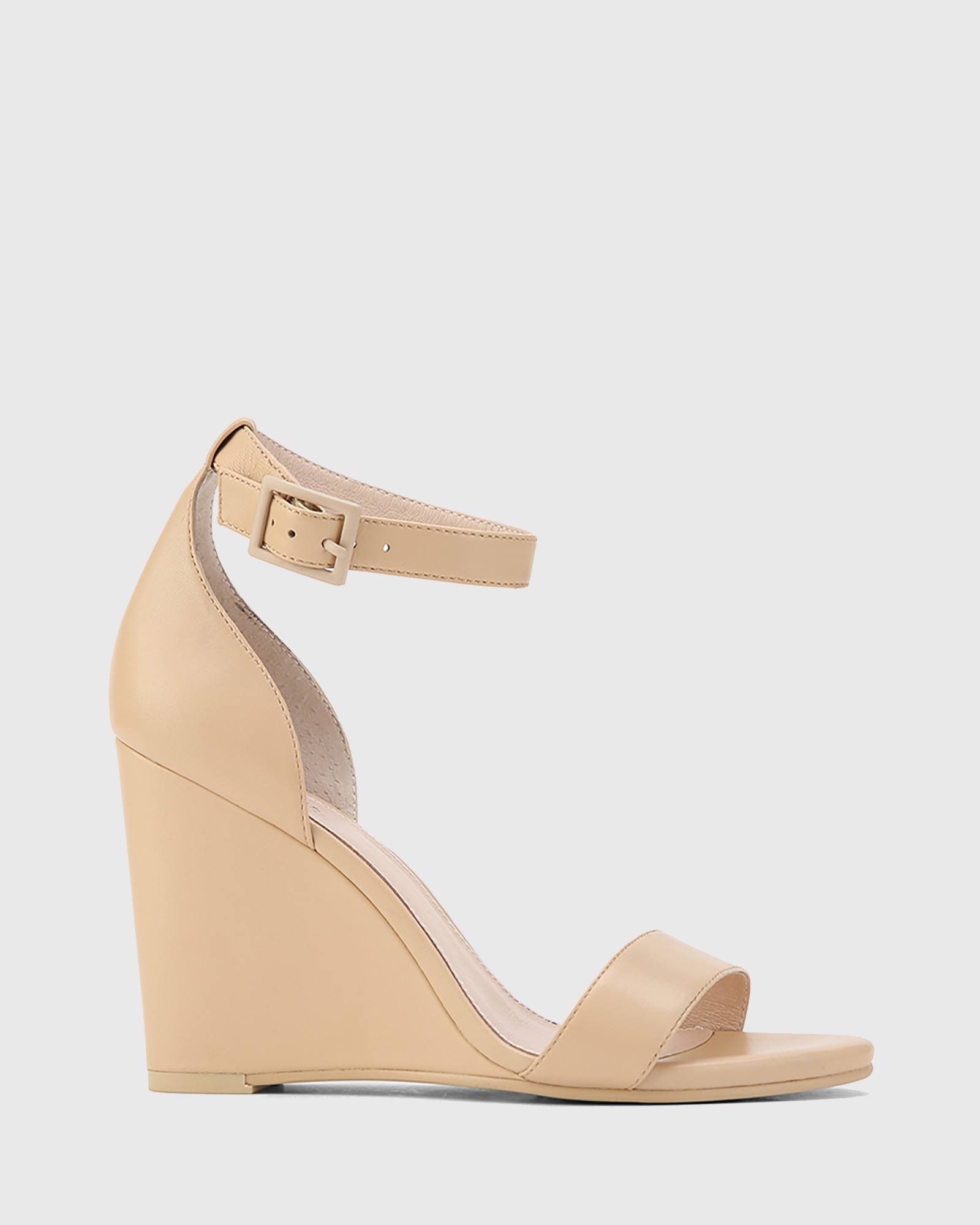 Remina Nappa Leather Wedge Heel Sandals Beige by Wittner | ShoeSales