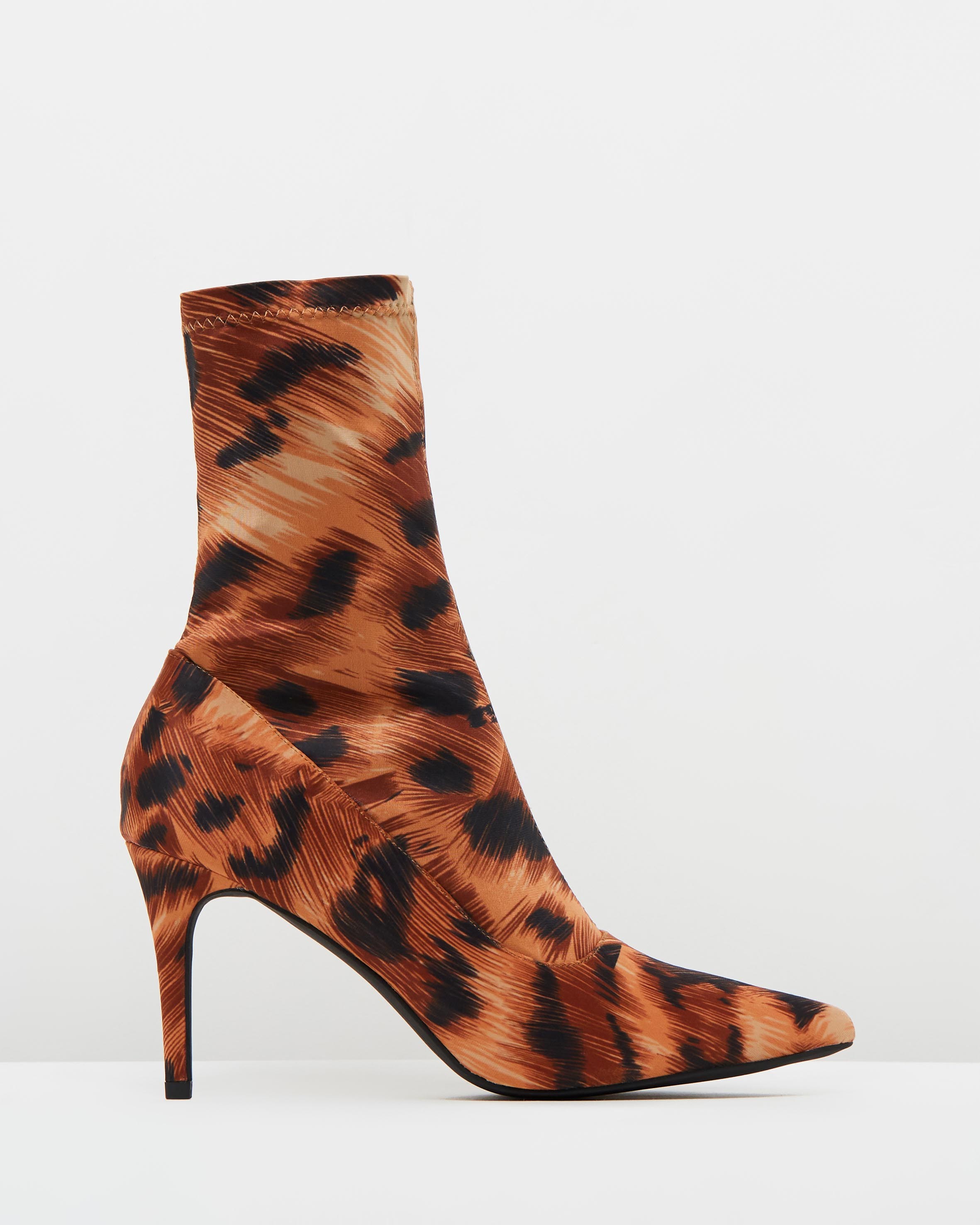 Sabella Sock Ankle Boots Leopard Lycra by Spurr | ShoeSales