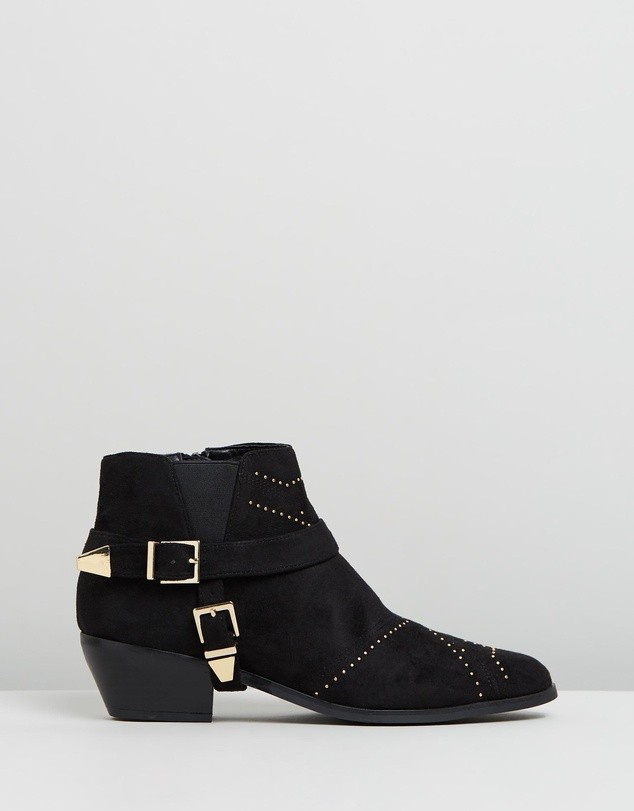 Sophie Ankle Boots Black Microsuede by Spurr | ShoeSales