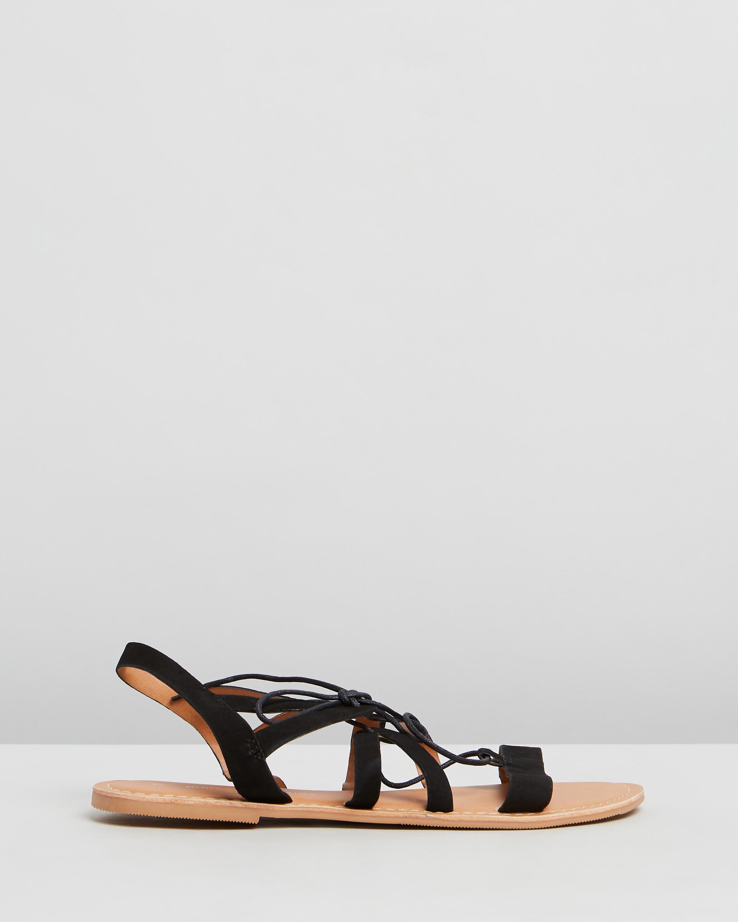 Wide Fit Joy Lace-Up Sandals Black by Dorothy Perkins | ShoeSales