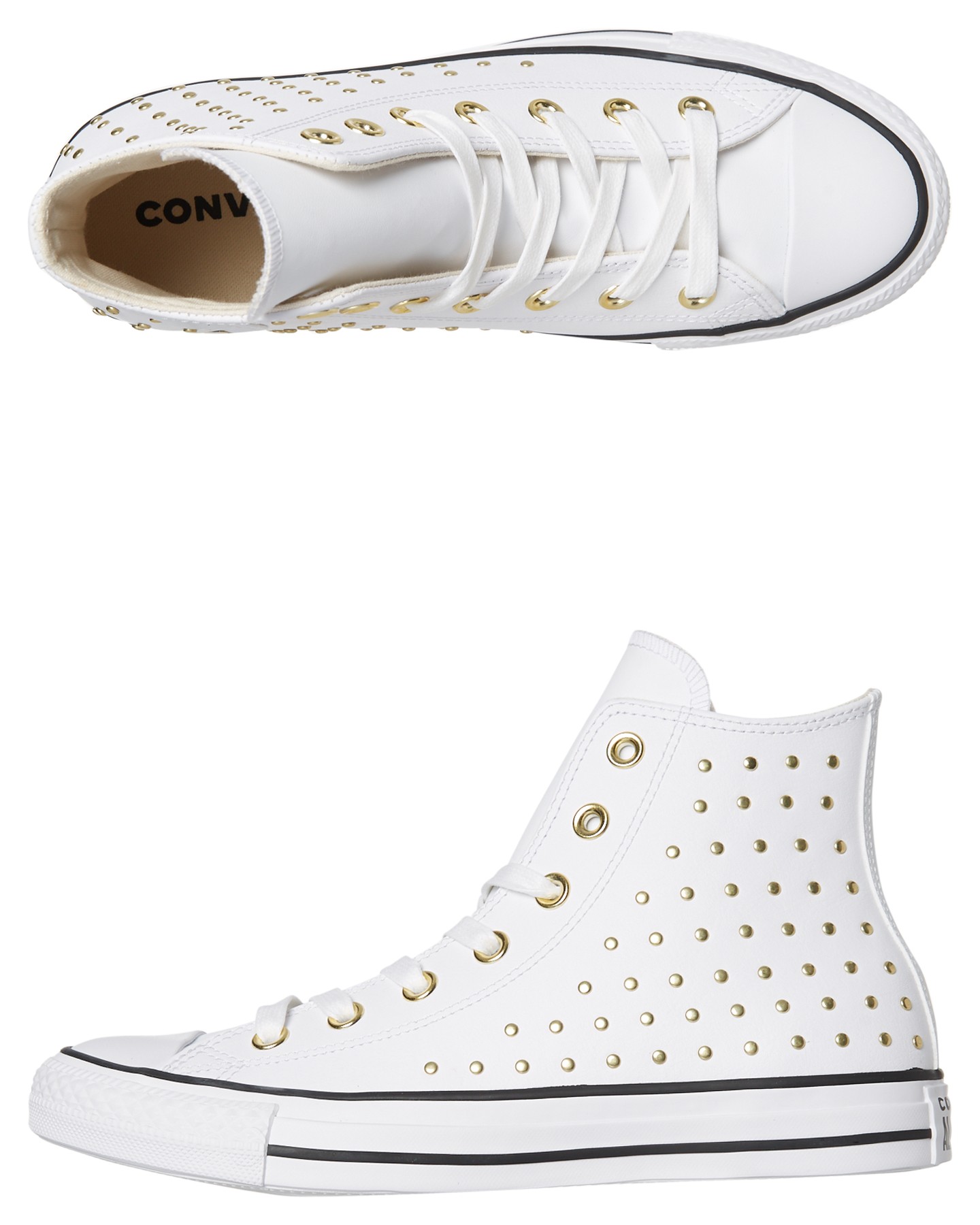 white converse with studs