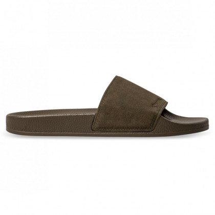 SUEDE POOL SLIDES Green Military