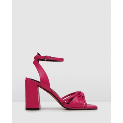 Adia High Sandals Hot Pink Leather by Jo Mercer