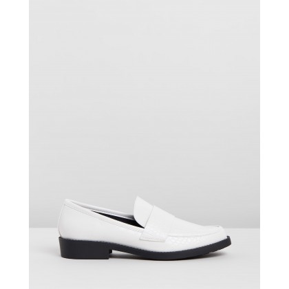 Alexa Loafers White Croc Smooth by Spurr