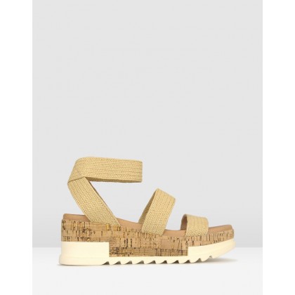 Bandit Cork Wedge Sandals Natural by Betts