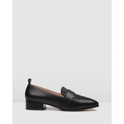 Banner Loafers Black Leather by Jo Mercer