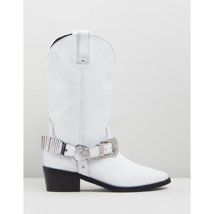 Bingo Western Boots White by Topshop
