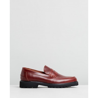 Busan Leather Loafers Burgundy by Double Oak Mills