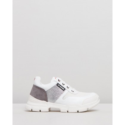 Chunky Mesh Sneakers White by Love Moschino
