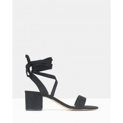 Chyna Lace-Up Block Heel Sandals Black by Betts
