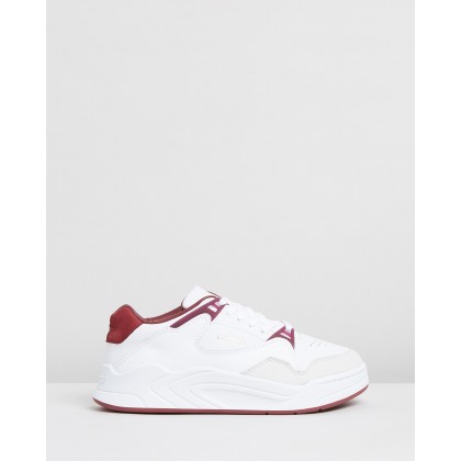Court Slam 319 3 Sneakers - Women's White & Dark Red by Lacoste