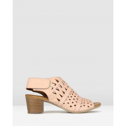 Delicious Cut Out Leather Sandals Blush by Airflex