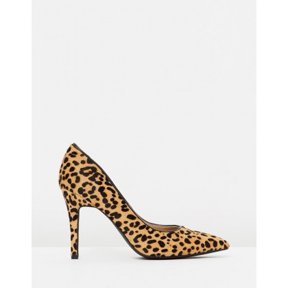 Elaine Leather Pumps Leopard Pony Hair by Atmos&Here