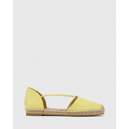 Elgin Leather Espadrille Flats Yellow by Wittner