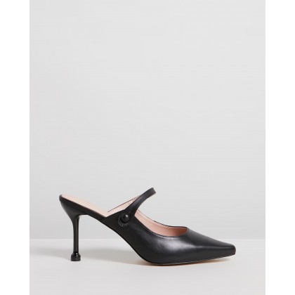 Hazel Leather Heels Black Leather by Atmos&Here