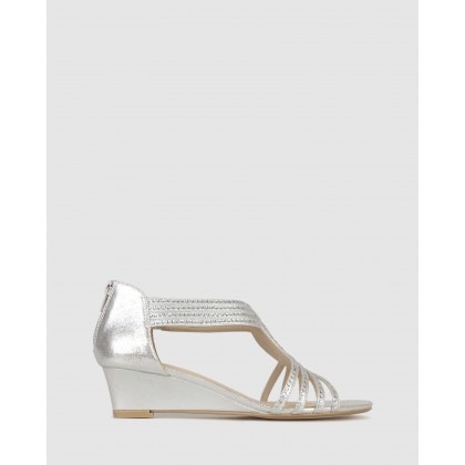 Helix Bling Strap Low Wedges Silver by Betts