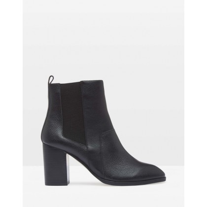 Izzy Textured Leather Ankle Boots Black by Oxford
