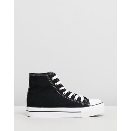 Jemma High Top Sneakers Black Canvas by Rubi