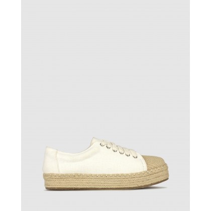 Jiggy Canvas Lace Up Espadrilles White by Betts