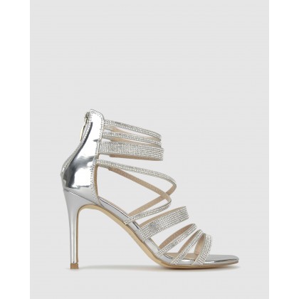 Kandy Diamante Stiletto Sandals Silver by Betts