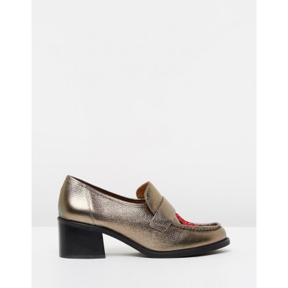 Krayon Heeled Loafers Pewter by Topshop