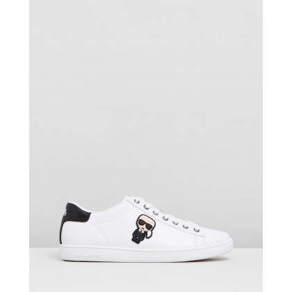 Kupsole II Karl Ikonic Lo Lace Shoes White Leather by Karl Lagerfeld