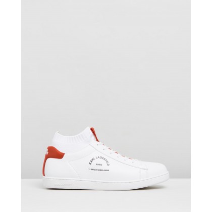 Kupsole II Maison Karl Lace Lo Sneakers White Leather With Red by Karl Lagerfeld