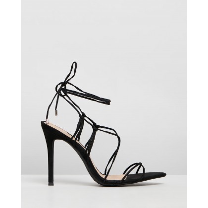 Lace-Up Pointed Toe Heels Black by Missguided