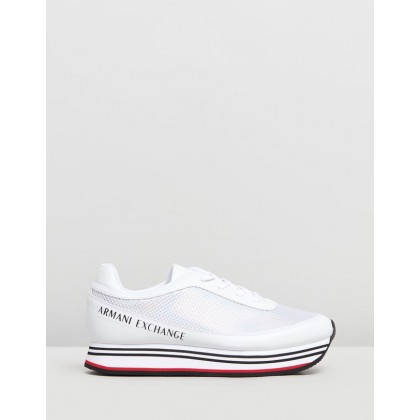 Lace Up Sneakers White by Armani Exchange