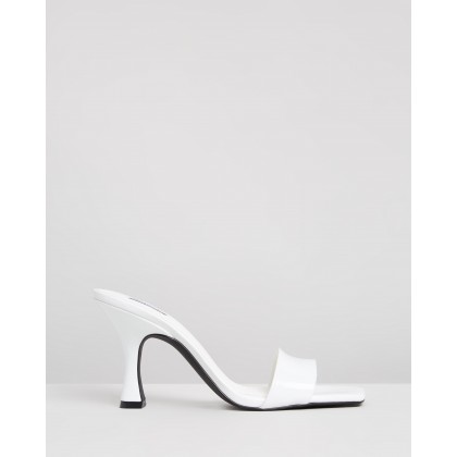 Lania Mules White Patent by Dazie
