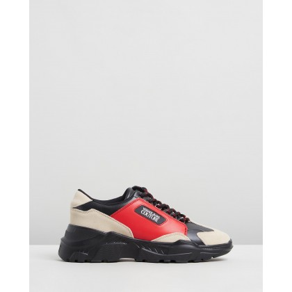 Low-Top Speed Trainers Red, Black & Neutrals by Versace Jeans Couture