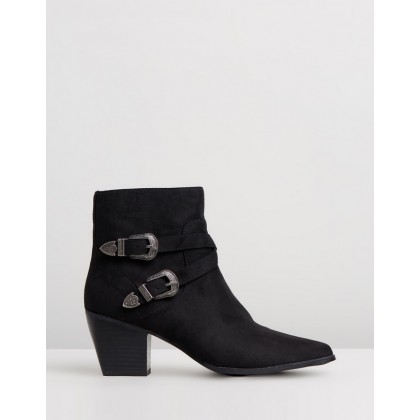 Lucienne Ankle Boots Black Microsuede by Spurr